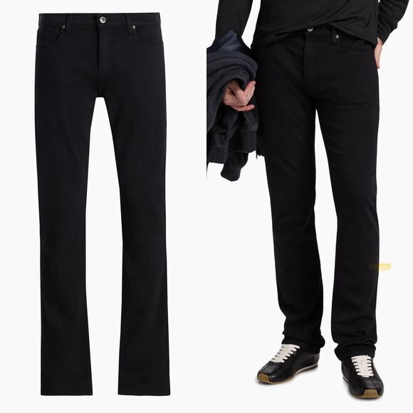 PAIGE Other - Paige The Federal Slim Straight Jeans Mens Sz 32 NWT Stretch Black Denim